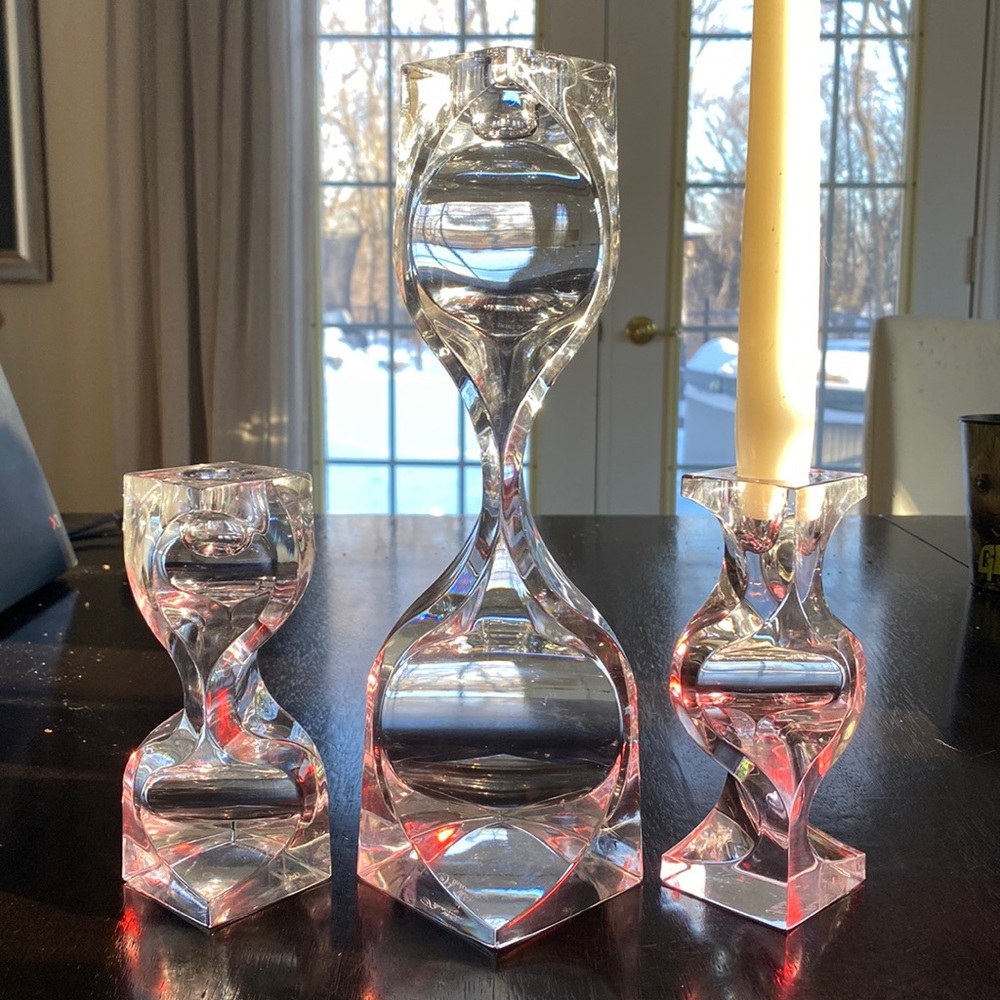 Mikasa Platinum Crystal Candlesticks